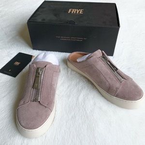 FRYE Lena Zip Mule Rose Leather Platform Sneaker